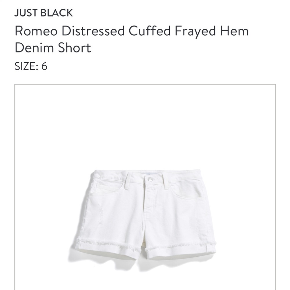Just Black White Denim Shorts